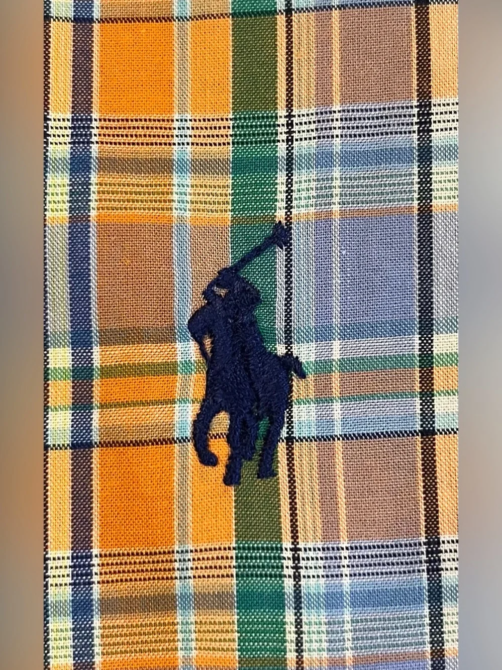 Ralph Lauren Plaid Button Down Shirt Boy’s 14/16 Pony Logo S/S